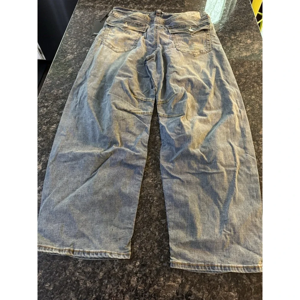 true religion Big T balloon jeans Men's Sz 33 Denim‎ Dirty Wash Pants